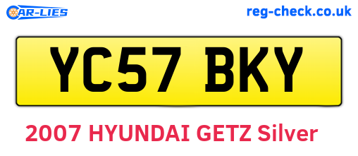 YC57BKY are the vehicle registration plates.