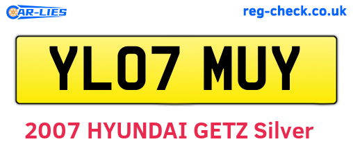 YL07MUY are the vehicle registration plates.