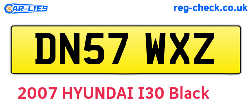 DN57WXZ are the vehicle registration plates.