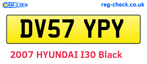 DV57YPY are the vehicle registration plates.