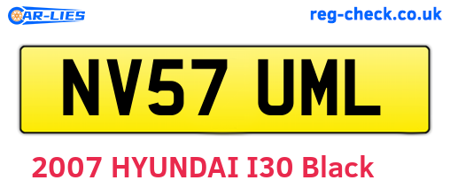 NV57UML are the vehicle registration plates.