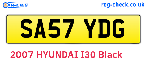 SA57YDG are the vehicle registration plates.