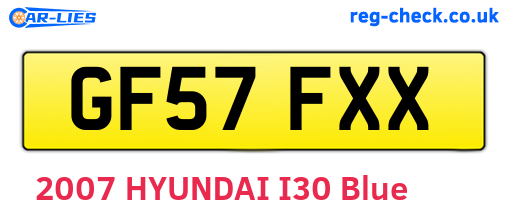 GF57FXX are the vehicle registration plates.