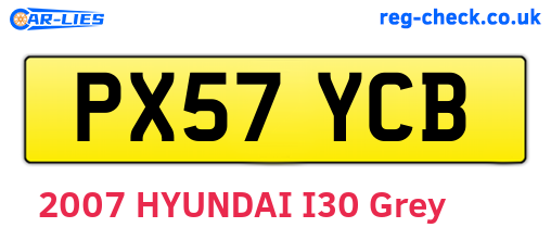 PX57YCB are the vehicle registration plates.