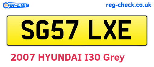 SG57LXE are the vehicle registration plates.