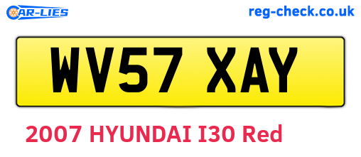 WV57XAY are the vehicle registration plates.