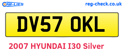 DV57OKL are the vehicle registration plates.