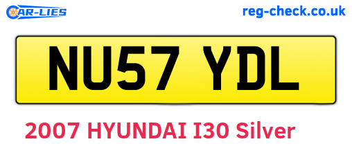 NU57YDL are the vehicle registration plates.