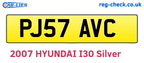 PJ57AVC are the vehicle registration plates.