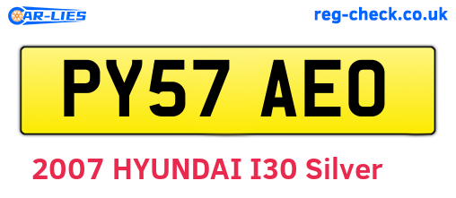 PY57AEO are the vehicle registration plates.