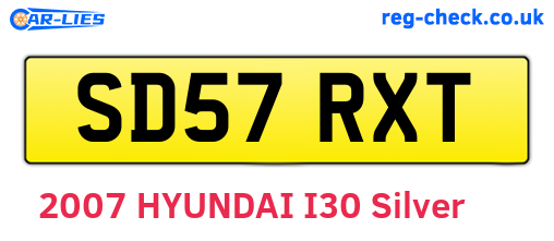 SD57RXT are the vehicle registration plates.