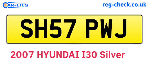 SH57PWJ are the vehicle registration plates.