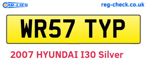 WR57TYP are the vehicle registration plates.