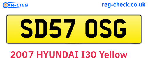 SD57OSG are the vehicle registration plates.