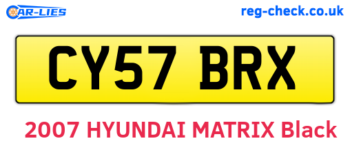 CY57BRX are the vehicle registration plates.