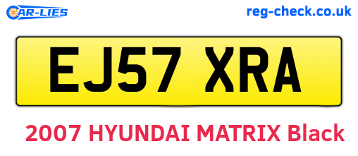 EJ57XRA are the vehicle registration plates.