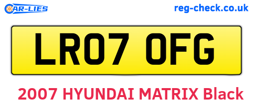 LR07OFG are the vehicle registration plates.