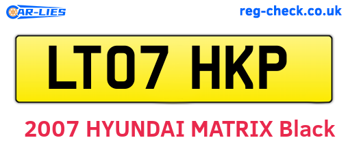 LT07HKP are the vehicle registration plates.