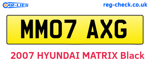 MM07AXG are the vehicle registration plates.