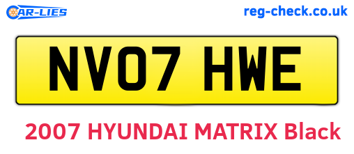 NV07HWE are the vehicle registration plates.