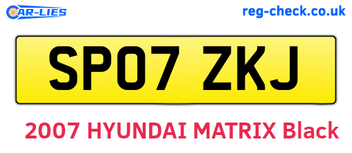 SP07ZKJ are the vehicle registration plates.