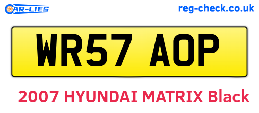 WR57AOP are the vehicle registration plates.