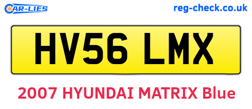 HV56LMX are the vehicle registration plates.