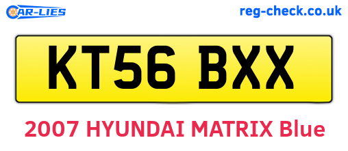 KT56BXX are the vehicle registration plates.