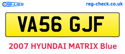 VA56GJF are the vehicle registration plates.