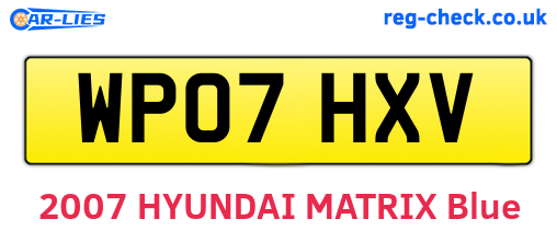 WP07HXV are the vehicle registration plates.