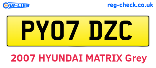 PY07DZC are the vehicle registration plates.