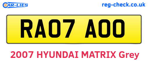 RA07AOO are the vehicle registration plates.
