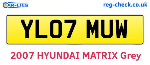 YL07MUW are the vehicle registration plates.