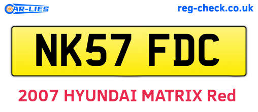 NK57FDC are the vehicle registration plates.