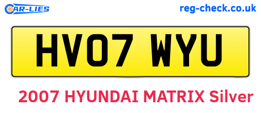 HV07WYU are the vehicle registration plates.