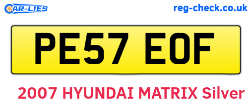 PE57EOF are the vehicle registration plates.