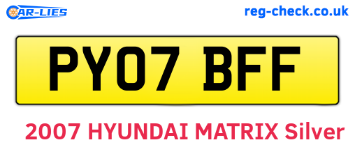 PY07BFF are the vehicle registration plates.