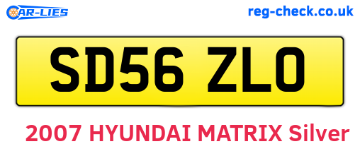 SD56ZLO are the vehicle registration plates.