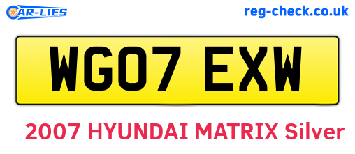 WG07EXW are the vehicle registration plates.