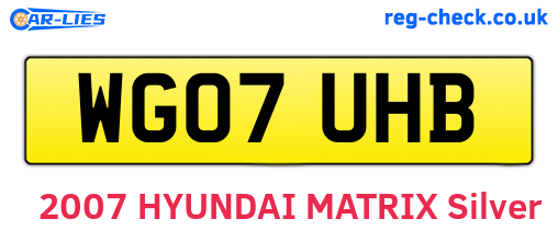 WG07UHB are the vehicle registration plates.