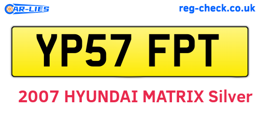 YP57FPT are the vehicle registration plates.