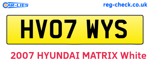 HV07WYS are the vehicle registration plates.