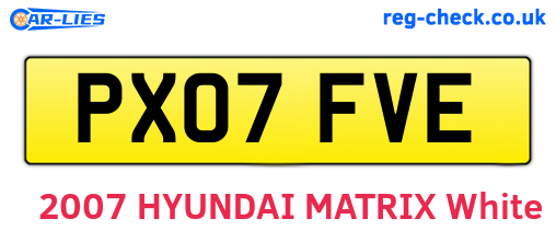 PX07FVE are the vehicle registration plates.