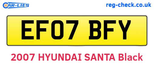 EF07BFY are the vehicle registration plates.