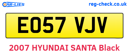 EO57VJV are the vehicle registration plates.