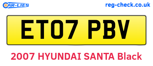 ET07PBV are the vehicle registration plates.