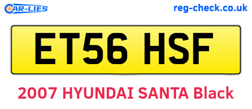 ET56HSF are the vehicle registration plates.