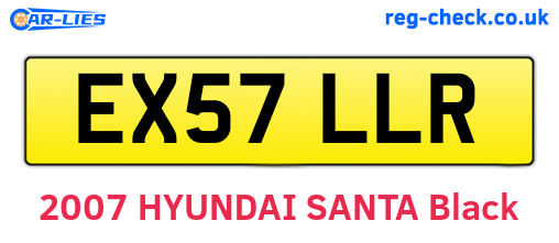 EX57LLR are the vehicle registration plates.