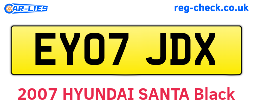 EY07JDX are the vehicle registration plates.