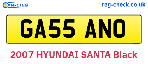 GA55ANO are the vehicle registration plates.